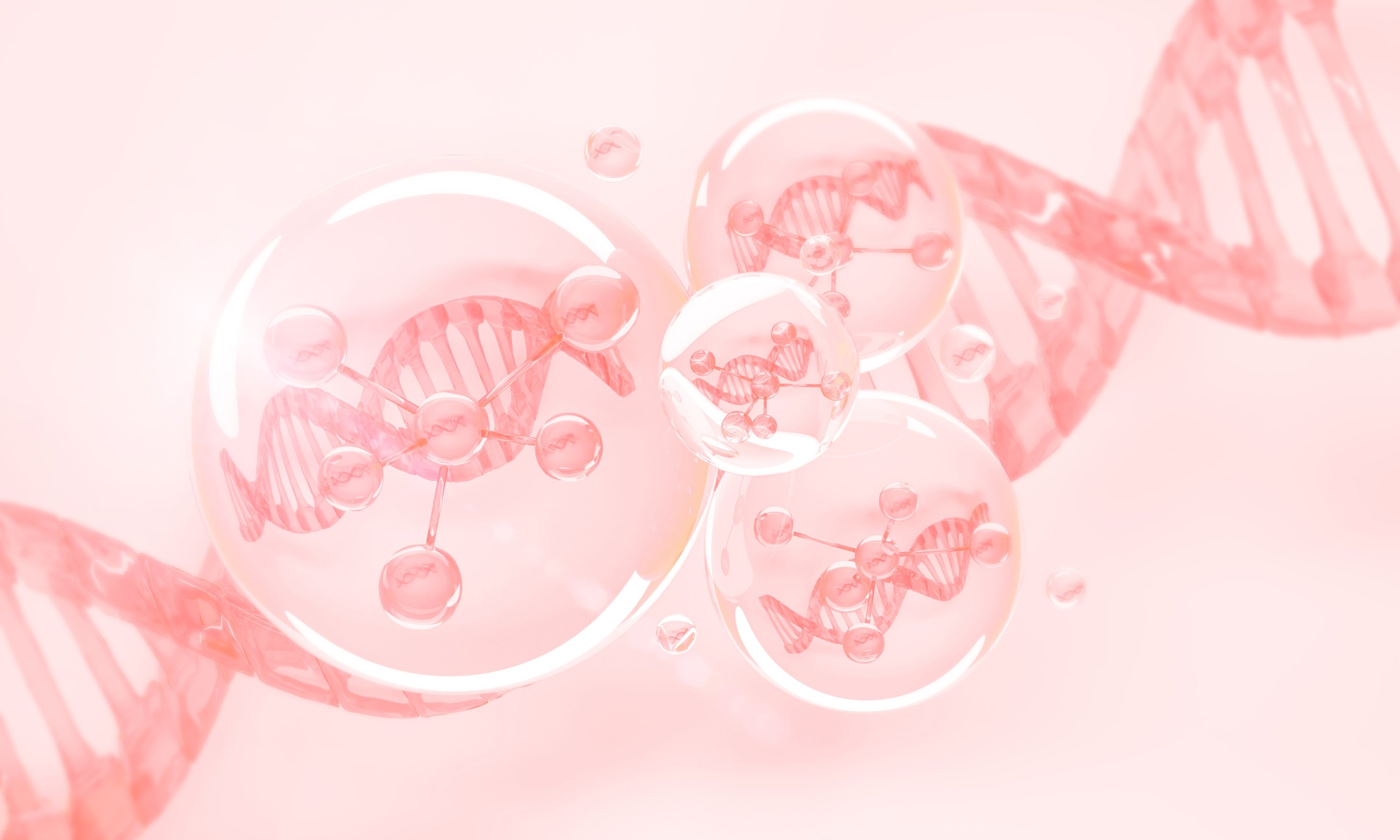 Molecule inside Liquid Bubble. skin care cosmetics